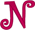 Machine Embroidery Designs: Curlz Alphabet N