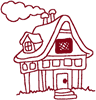 Machine Embroidery Designs: Redwork Tiny Cottage 3