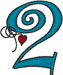 Alphabets Machine Embroidery Designs: Hanging Hearts Number 2
