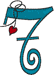 Alphabets Machine Embroidery Designs: Hanging Hearts Number 7