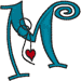 Alphabets Machine Embroidery Designs: Hanging Hearts Uppercase M