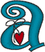 Alphabets Machine Embroidery Designs: Hanging Hearts Lowercase A