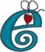 Alphabets Machine Embroidery Designs: Hanging Hearts Lowercase E