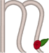 Alphabets Machine Embroidery Designs: Wedding Roses Lowercase M
