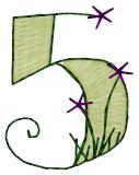 Alphabets Machine Embroidery Designs: Cute Alphabet Number 5