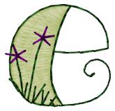 Alphabets Machine Embroidery Designs: Cute Alphabet Lowercase E