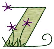 Alphabets Machine Embroidery Designs: Cute Alphabet Lowercase Z