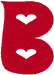 Alphabets Machine Embroidery Designs: Hearts Alphabet B